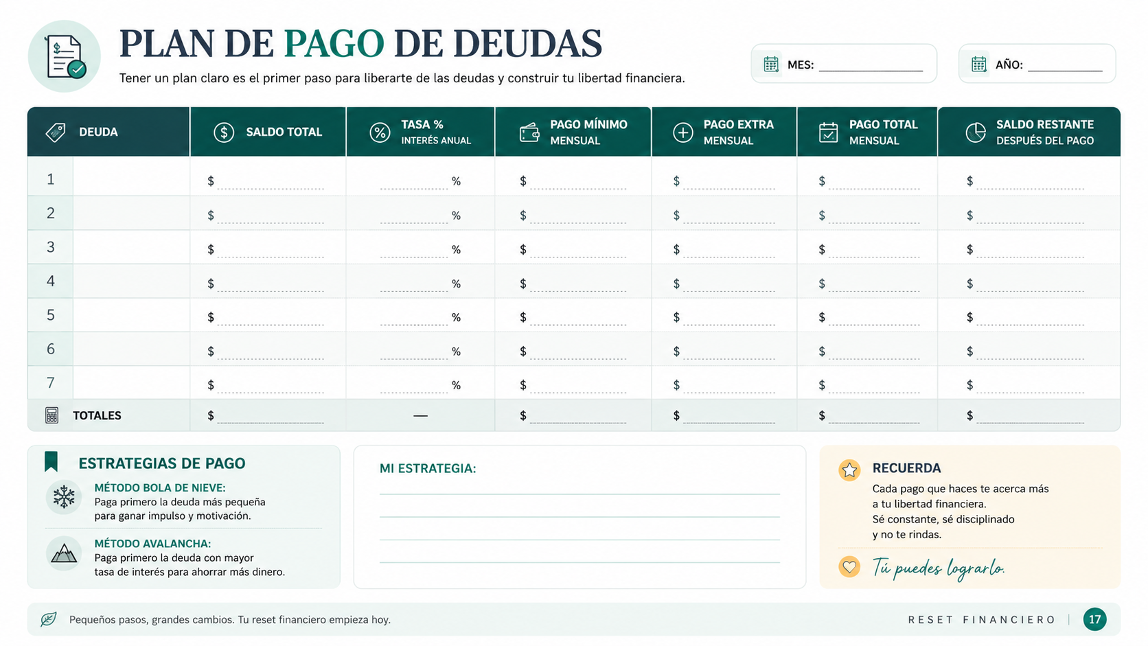 👉 “Reset Financiero: 8 pasos para ordenar tu dinero desde cero”